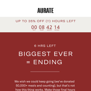 6 HRS LEFT TO GET 35% OFF