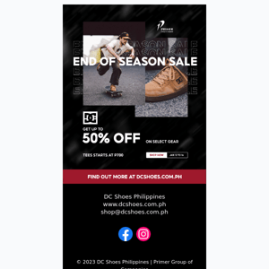 Catch up to 50% OFF on select gear this End of Season Sale!