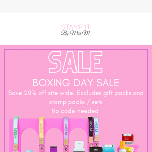 🎁 20% OFF - Boxing Day Sale Starts Now