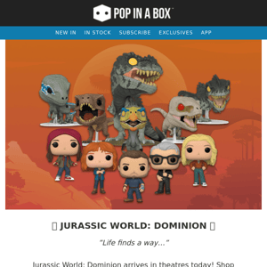 Shop our Jurassic Park Pop Collection in time for the movie release! 🦕