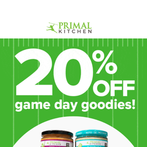 🏈 20% off game day goodies!