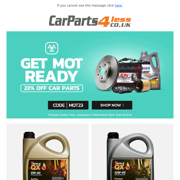 Get 23% Off In Time For Your MOT