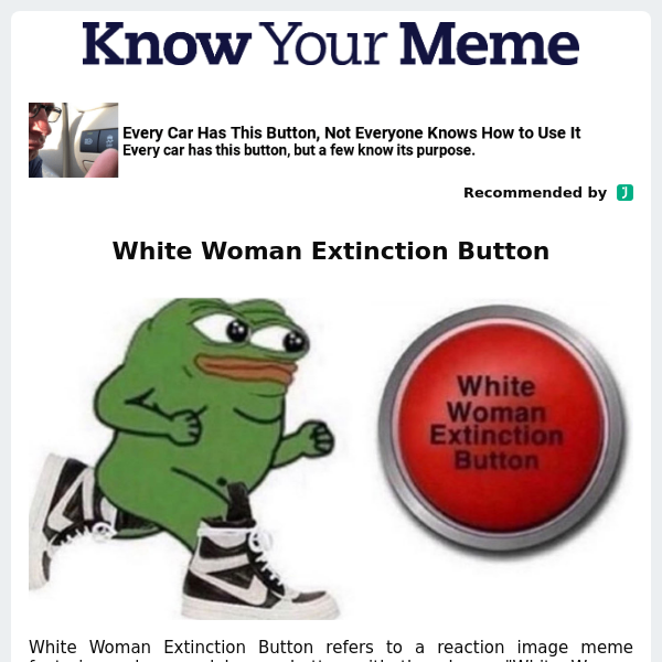 White Woman Extinction Button