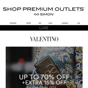 VALENTINO: Up to 70% Off Handbags, Shoes & More