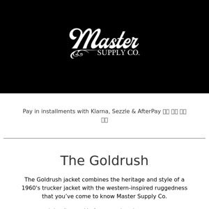 Copy of Master Supply Co - 20% OFF  for you The Goldrush