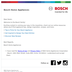 Newsletter Subscription Confirmatioin - Bosch A