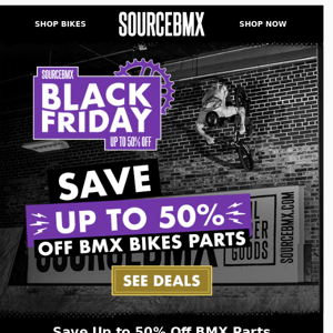 Save 50% off BMX parts 👉