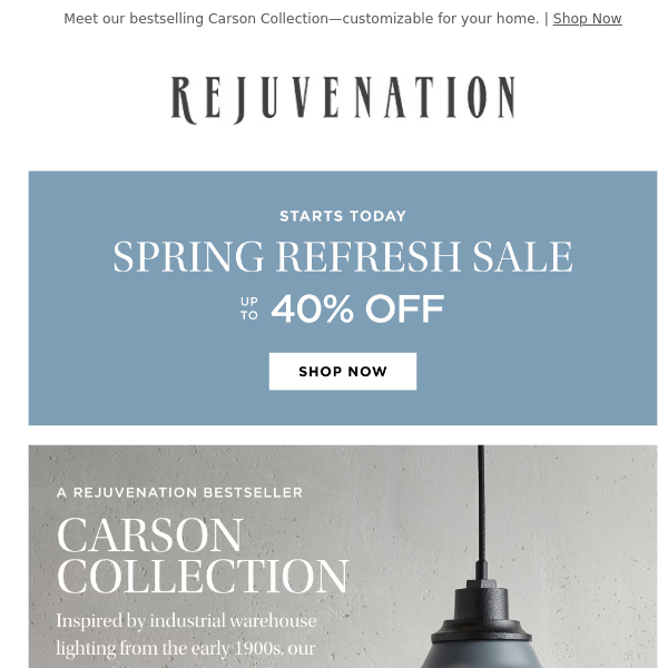 Now up to 40% off—shop our Spring Refresh Sale