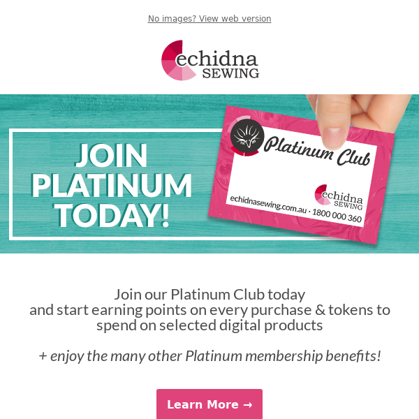 Join our Platinum Club today and earn rewards points plus more!