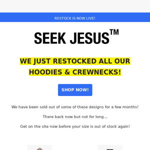 { RESTOCK } All hoodies & Crewnecks are back in stock.