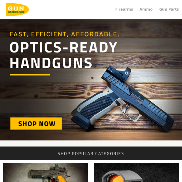 Fast, Efficient, Affordable. Shop Optics-Ready Handguns!