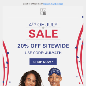 Enjoy 20% Off Sitewide This 4th Of July