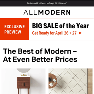 modern vanities → now on sale