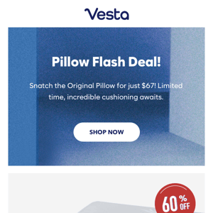 Flash Sale Now: The Original Pillow Only $67!