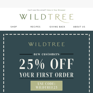 25% off Your First Order