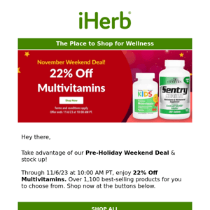 🎉 22% Off Multivitamins, Over 1,100 Best-Selling Products 🎉