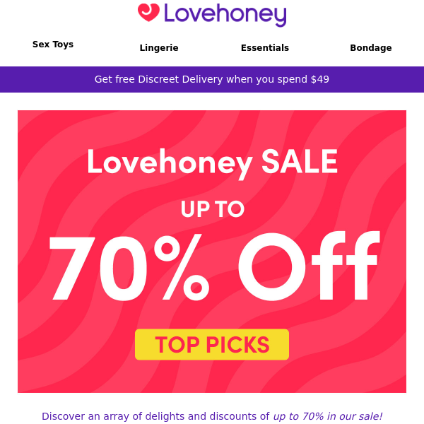 Save up to 70% off Lingerie at Lovehoney at Lovehoney