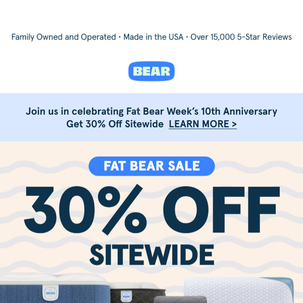 30% Off Sitewide! Fat Savings This Way 🐻