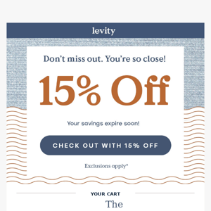 Empty Your Cart with 15% Off