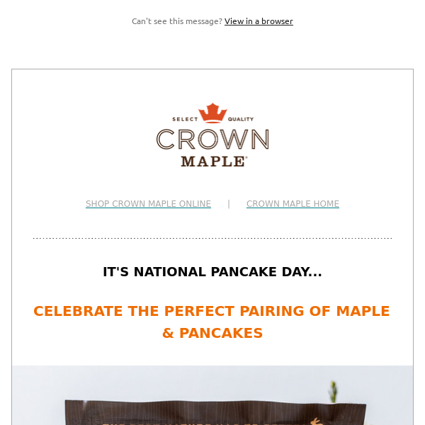 Crown Maple Celebrates National Pancake Day with NEW Maple Sugar Pancake Mix, Save 15%