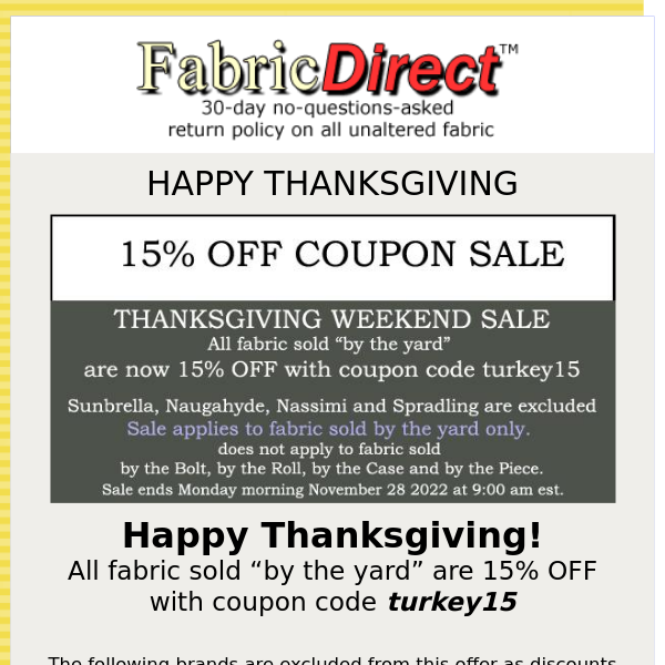 15% OFF Coupon Sale