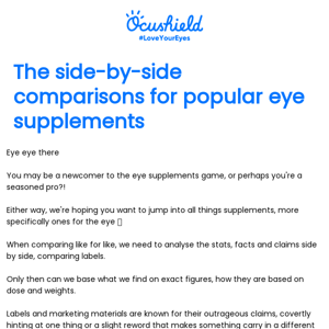 Ocushield =1 Other Supplements = 0 🔍 👀