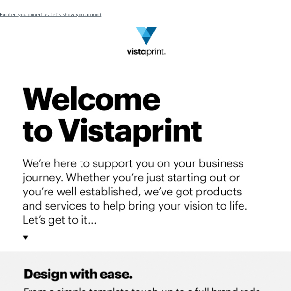  You’re in! Start exploring VistaPrint 