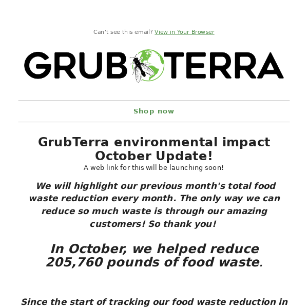 GrubTerra's Environmental Impact in October!🌳