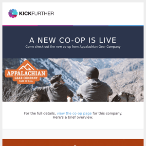 Co-Op Live: Appalachian Gear Company is offering 6.88% profit in 3.6 months.