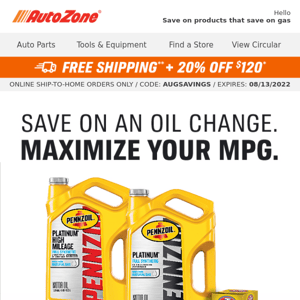 Save on your next oil change