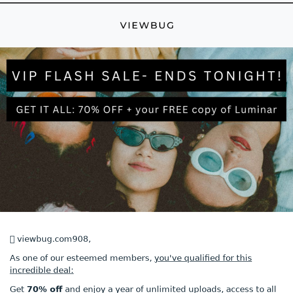 Your VIEWBUG account ends tonight