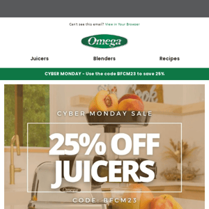 ENDING TONIGHT: 25% Off Premium Juicers!