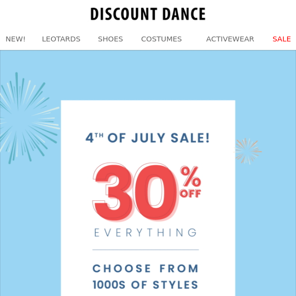 Celebrate 4th of July with 30% Off Sitewide!