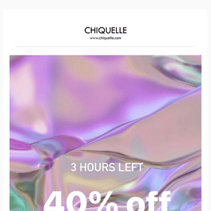 REAL FINAL CALL ⏰ 3 hours left 40% off everything