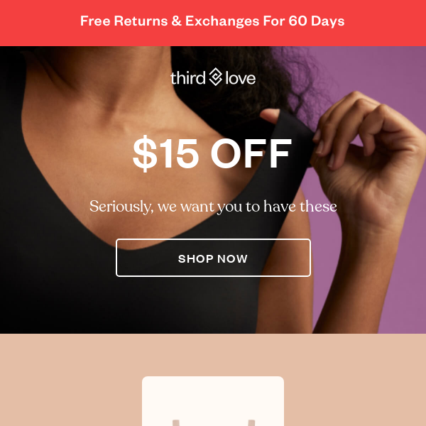 $15 off styles you had your eye on - Third Love