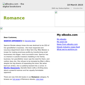 Romance : Danielle Steel, Jane Ashford, Anne Bishop, Valerie Perrin...