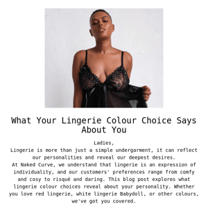 What Your Lingerie Colour Choice Says About You: The Naked Curve Edition