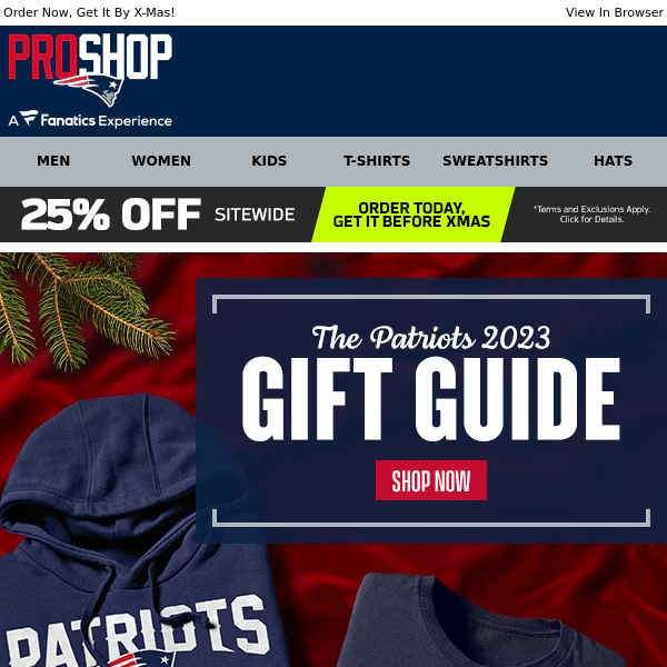 The Official Patriots Gift Guide | 25% OFF