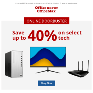 ONLINE DOORBUSTER | Last day to save up to 40% on select tech