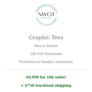 Graphic Tees - Truckloads - Men & Women - Popular Characters, Franchises, etc.