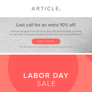 Don’t wait: Shop Labor Day Sale plus 10% off site-wide