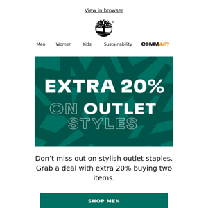 Extra 20% is still on!