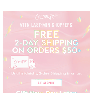 ENDS MIDNIGHT: FREE 2-day shipping on orders $50+! ✨