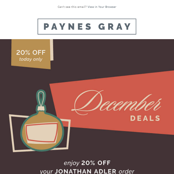 DECEMBER DEAL 🎄 20% off JONATHAN ADLER!