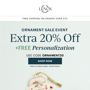 Ornament Sale Event Starts NOW!