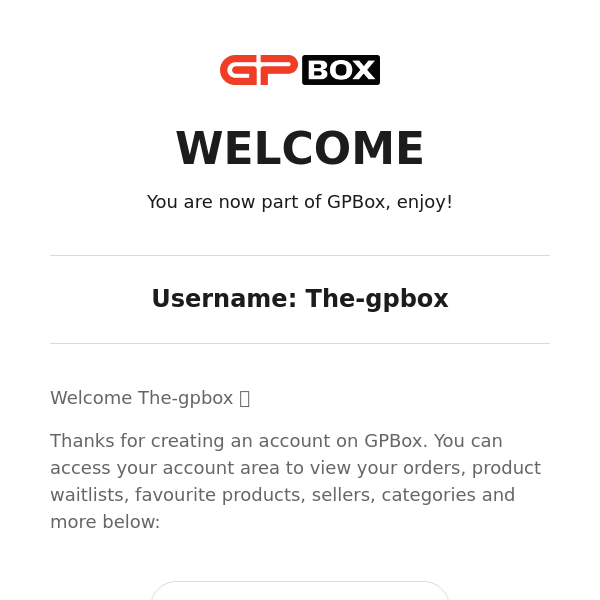 Your GPBox account has been created!