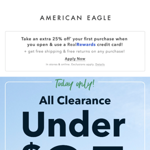 TODAY ONLY: ALL CLEARANCE UNDER $25 😲