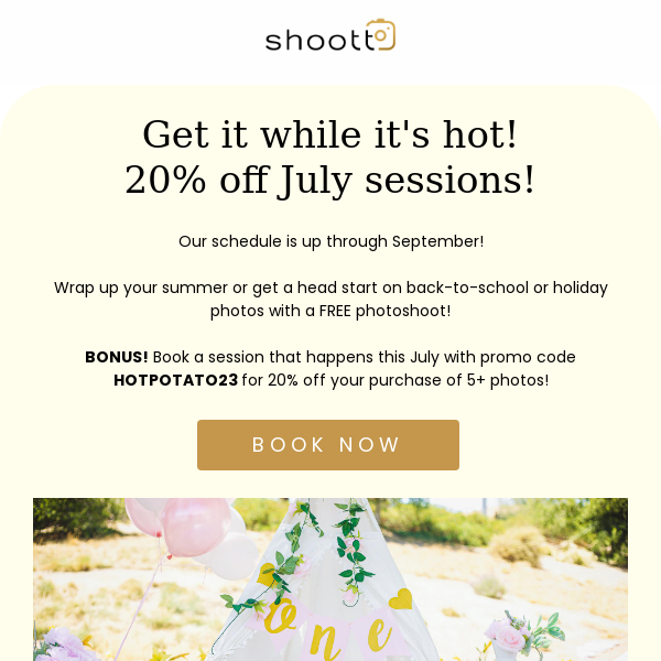 20% off Summer Photo Sessions!