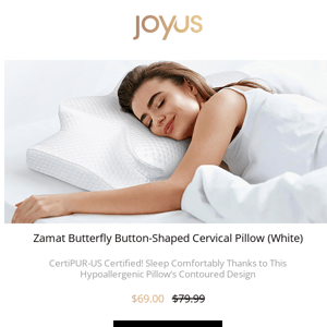 Sleep Tight! This Contoured Pillow Supports Your Back While You Snooze