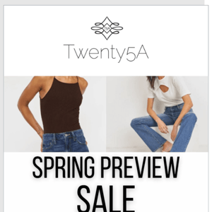 Spring Preview Sale  🛍️ 20% Off Store Wide 🌸 2 Days Left!